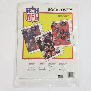 3 NFL Vintage Text Book Covers School Fits 14-1/2in x 22in Brand New Sealed